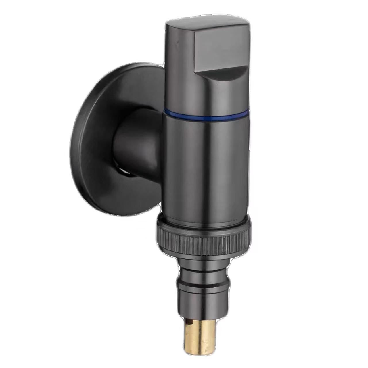 Wasserabsperrventil für Waschmaschinen, glänzend verchromt, Gun Grey