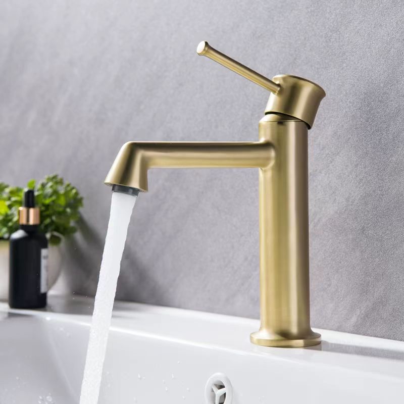 Matte Gold Cylindrical Single-Control Faucet