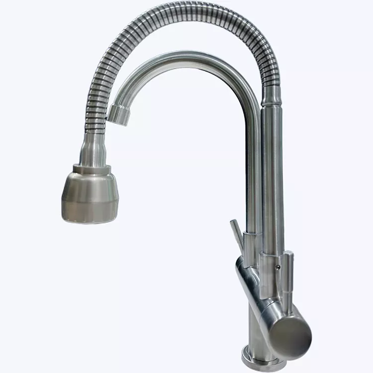 Rotierender Ein-Kalt-Zweirohr-Doppelauslass-Wasserhahn für die Küche